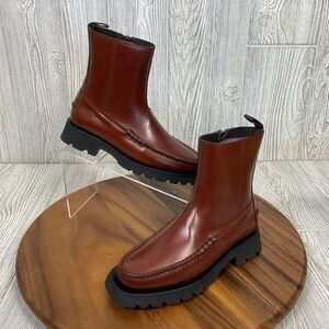 HEREU Studio Andreu Low Calf Zipped Boot Chelsea Boot NIB Russet Color Size 35EU